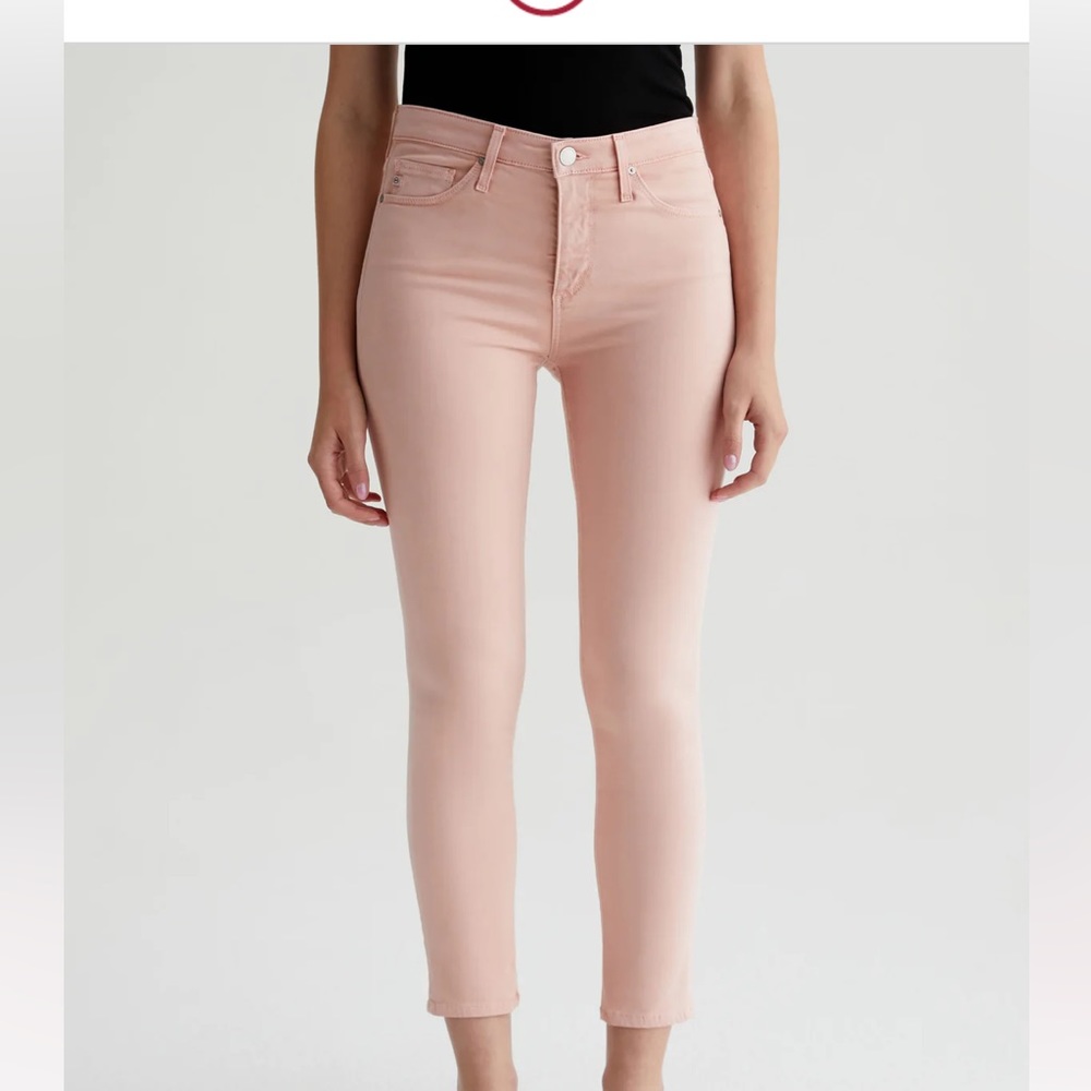 NWT AG Adriana Goldschmied PRIMA CIGARETTE CROP IN ROSE PINK COLOR